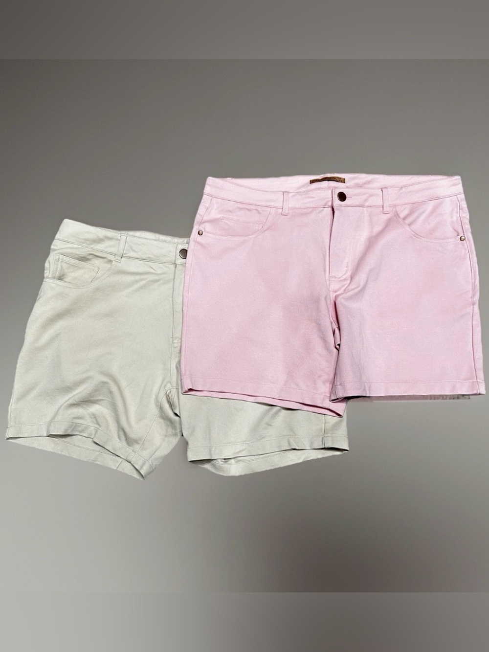 Elia Beachwear Men’s Ithaca Resort Cotton Blend Shorts Lot Pink Beige Pride 34 L